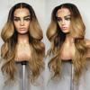 1B27 Ombre Honey Blonde Human Hair Wig HD Transparent Lace Front Wig Body Wave For Women Pre Plucked Natural Hairline Brazilian Remy Hair Bleached Knots 150% Density 18Inch view 3