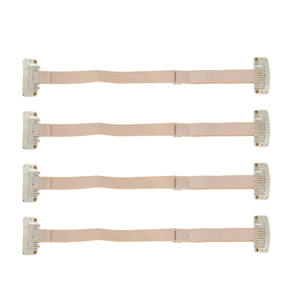4pcs Face Bands with Clip, Women Adjustable Elastic Face Lifting Strap Patch for Hair White