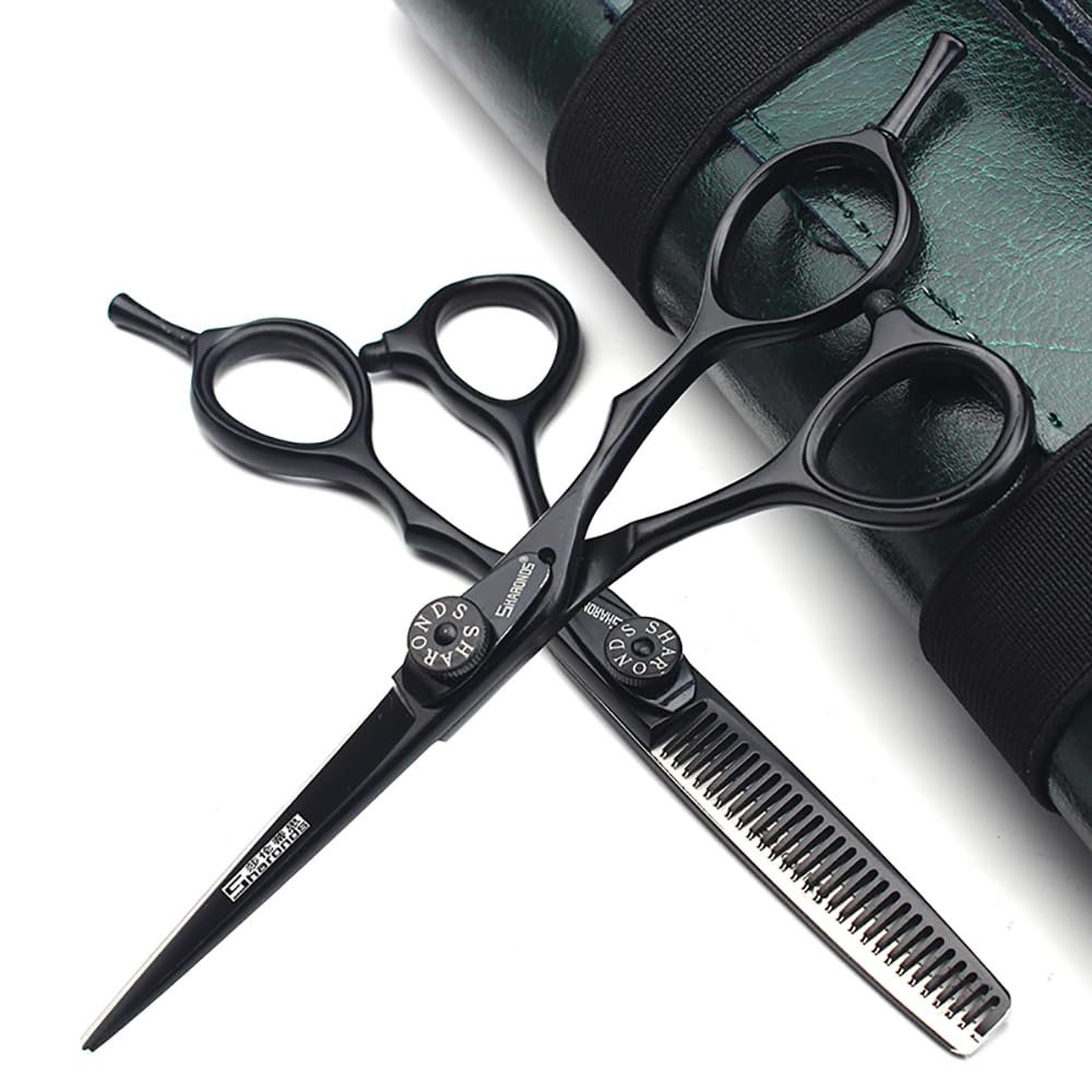 5/5.5/6 Professional Barber Set, with sharp blades that are easy to trim, suitable for hairdressers and hair salons (6-inch -2pc-B)