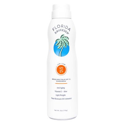 Florida Squeezed SPF 15 Sunscreen Water Resistant Spray|6oz|Vegan and Hawaii 104 Reef Act Compliant (Octinoxate & Oxybenzone Free) Broad Spectrum Moisturizing Sunscreen. Paraben & Phthalate Free.