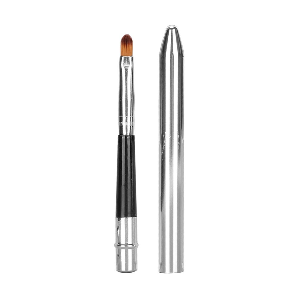2pcs Retr ct ble Lip Brush Set with Ernomic ing Design & Single He d luminium Tube for E sy Cle ning & Lipstick pplic tion