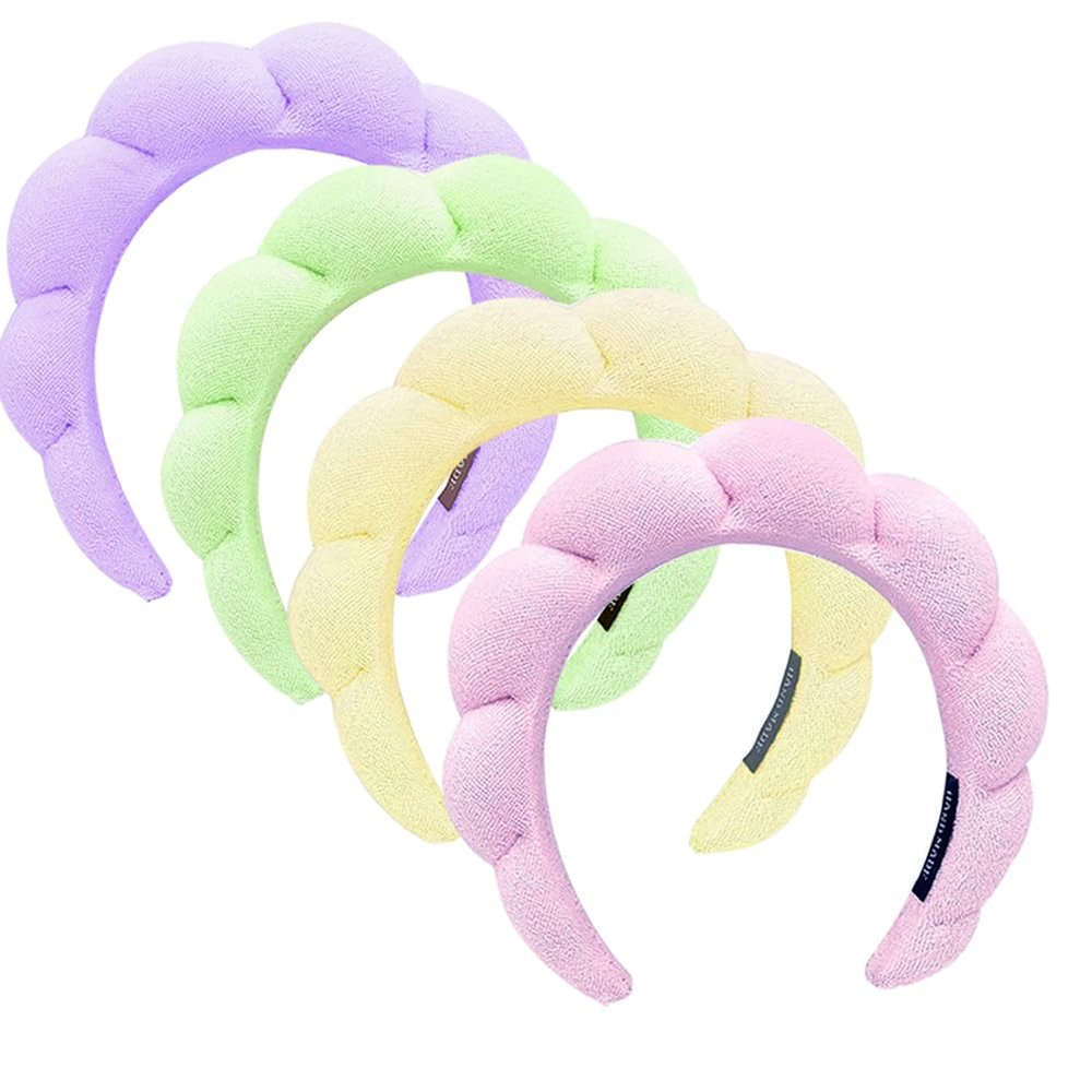 Blithetree Spa Headband for Washing Face, Set of 4 Skincare headbands, Soft Skin Care Headband for Makeup Removal, Shower - Makeup Headbands for Women (4 Pack/B)