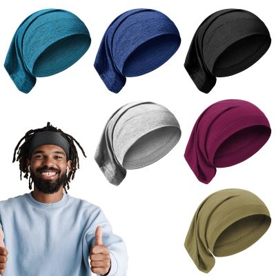 6 Pieces Unisex Dreadlocks Accessories - Spandex Tube Caps, Elastic Long Hair Wraps, Headbands for Men and Women, 6 Retro Colors