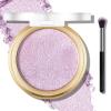 FREEORR Baked Purple Highlighter Powder Palette, Makeup Highlighter Powder Palette Sheer Shimmering Finish Face Highlighters Makeup Iluminadores de Maquillaje #04 Twilight Purple view 1