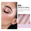 FREEORR Baked Purple Highlighter Powder Palette, Makeup Highlighter Powder Palette Sheer Shimmering Finish Face Highlighters Makeup Iluminadores de Maquillaje #04 Twilight Purple view 2