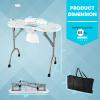 LDAILY Portable Nail Table, Foldable Nail Technician Desk w/Electric Dust Collector, Bendable LED Lamp, Removable Armrest Pad, Carry Bag, Manicure Table with Lockable Wheels for Home, Salon (White) view 2