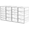 YFXCVSL Acrylic Makeup Organizer with 19 Drawers, 4 Pack Clear Storage Drawers, Bathroom Makeup Organizer for Palettes, Cosmetic, and Beauty Supplies,Ideal for Vanity, Cabinet,Desk Organization view 1