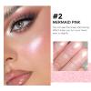 FREEORR Baked Pink Highlighter Powder Palette, Makeup Highlighter Powder Palette Sheer Shimmering Finish Face Highlighters Makeup Iluminadores de Maquillaje #02 Mermaid Pink view 2