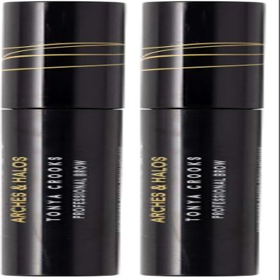 Arches & Halos Microfiber Tinted Brow Mousse - Highly Pigmented Brow Color - For Full and Bold Brows - Vegan and Cruelty Free Makeup - Charcoal, 0.106 fl oz (Pack of 2)
