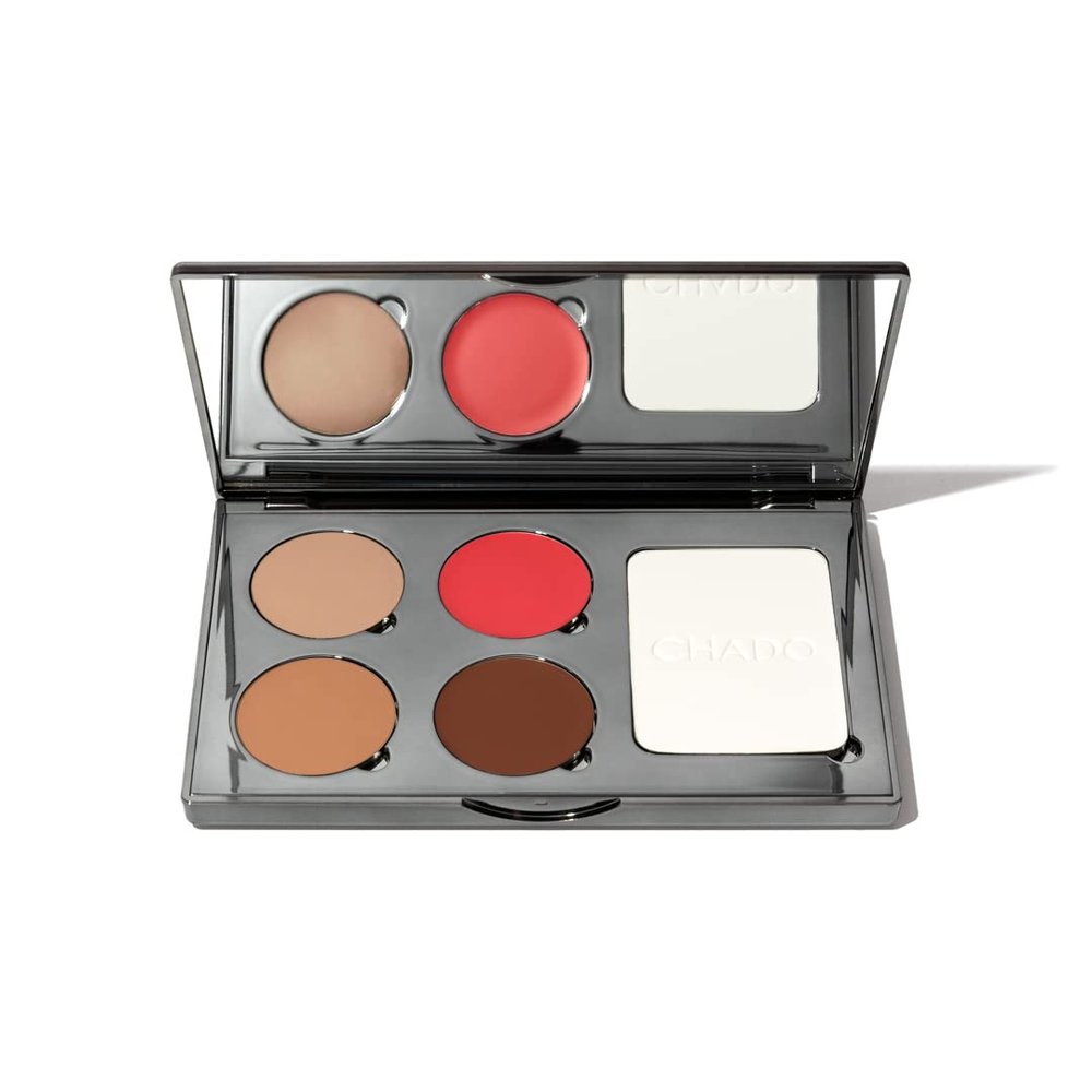 CHADO Monts & Merveilles Face Palette  Cream | Bronzer, Concealer, Contour, Blush, Setting Powder | Long Lasting | Face and Cheek Sculpting Palette | Refillable | Cruelty Free (Medium to Tan Skin)