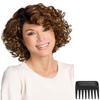 Alanna Wig Color 12FS12 Malibu Blonde - Jon Renau Wigs 9.5" Curly Short Synthetic Smart Lace Front Monofilament Part Women's Medium Length Curls Average Cap Bundle MaxWigs Booklet, Comb view 3