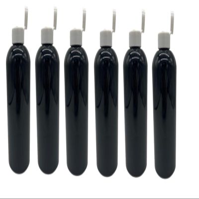 Natural Farms 12 oz Black Cosmo BPA FREE Bottles - 6 Pack Empty Refillable Containers - Essential Oils Cleaning Products - Aromatherapy | White Snap Cap- Made in the USA