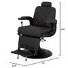 Buy-Rite Black Diamond Heavy-Duty Professional Barber Chair, Matte Black Frame, Double Diamond Stitching, Extra-Wide Seat, Removable Headrest, Oversized Base, YLG-8776-5B view 2