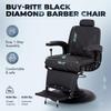 Buy-Rite Black Diamond Heavy-Duty Professional Barber Chair, Matte Black Frame, Double Diamond Stitching, Extra-Wide Seat, Removable Headrest, Oversized Base, YLG-8776-5B view 3