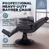 Buy-Rite Black Diamond Heavy-Duty Professional Barber Chair, Matte Black Frame, Double Diamond Stitching, Extra-Wide Seat, Removable Headrest, Oversized Base, YLG-8776-5B view 4