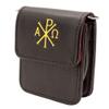 Black Calf Grained Genuine Leather Pyx Case | Red Velveteen Lining | Removable Strap | Christian Eucharistic Ministry Accessory | Great Catholic Gift for Ordination view 2