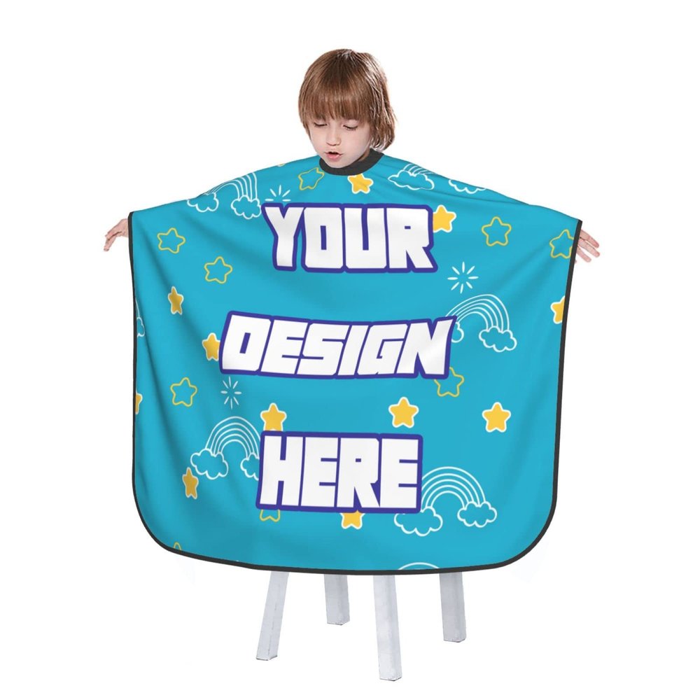 Custom Barber Cape Personalized Hair Cutting Capes Add Your Image Text Salon Haircut Cape Hairdressing Apron for Home Salon and Barbershop (39 x 47 Inch)