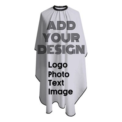 COWDIY Custom Barber Cape Personalized Hair Cutting Capes Add Your Image Text Salon Haircut Cape Hairdressing Apron for Home Salon and Barbershop (55 x 66 Inch)