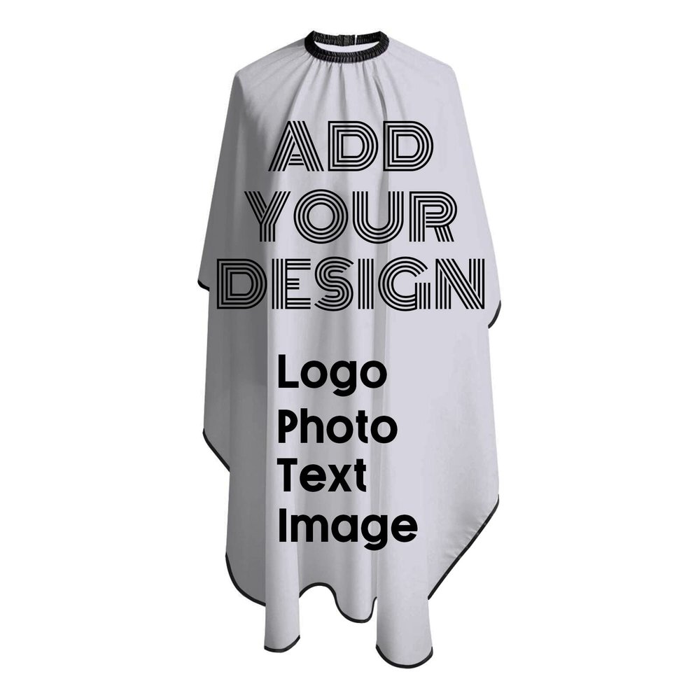 COWDIY Custom Barber Cape Personalized Hair Cutting Capes Add Your Image Text Salon Haircut Cape Hairdressing Apron for Home Salon and Barbershop (55 x 66 Inch)