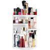 Makeup Organizer 360 Rotating Cosmetic Organizer DIY Adjustable Makeup Carousel Spinning Holder Rack, Large Capacity Cosmetic Storage Box Makeup Brushes Organizer for Vanity Countertop (White) view 1