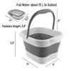 DoroSun Collapsible Foot Bath Basin Soaker Tub with Handle for Soaking Feet, Foldable Pedicure Foot Spa Massager Foot Care Soak Plastic Inflatable Bucket Bowl Bathtub Tools for Washing Cleaning, White view 2