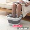 DoroSun Collapsible Foot Bath Basin Soaker Tub with Handle for Soaking Feet, Foldable Pedicure Foot Spa Massager Foot Care Soak Plastic Inflatable Bucket Bowl Bathtub Tools for Washing Cleaning, White view 4