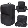 CGBARBER Large Makeup Backpack, Professional Barber Travel Backpack Sliding Trays with Adjustable Dividers Cosmetic Storage Organizer (Black) view 1