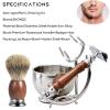 Men's Manual Razor Set,Luxury Wet Shaving and Grooming Kit,Pure Badger Hair Shaving Brush Handmade,Safety Razor with Rosewood Handle,Large Shaving Soap Bowl,Shaving Hold Stand,Perfect for Everyday Use view 2