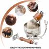 Men's Manual Razor Set,Luxury Wet Shaving and Grooming Kit,Pure Badger Hair Shaving Brush Handmade,Safety Razor with Rosewood Handle,Large Shaving Soap Bowl,Shaving Hold Stand,Perfect for Everyday Use view 3