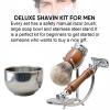 Men's Manual Razor Set,Luxury Wet Shaving and Grooming Kit,Pure Badger Hair Shaving Brush Handmade,Safety Razor with Rosewood Handle,Large Shaving Soap Bowl,Shaving Hold Stand,Perfect for Everyday Use view 4