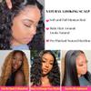 13x4 Deep Wave Lace Front Wigs for Black Women 34 Inch Deep Curly Frontal Wigs Human Hair 180% Density HD Transparent Lace Curly Frontal Wigs Human Hair Pre Plucked with Baby Hair Natural Color view 2