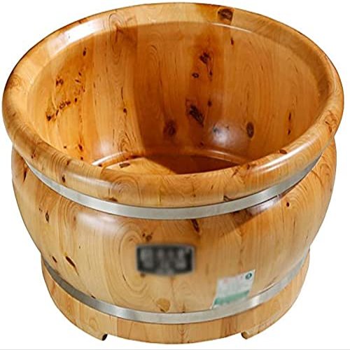 FEHUN Foot Spas for Home Use Cedar Foot Bath Tub, Solid Wood Foot Bath Barrel, Small Foot Wash Bucket, Wooden Art Wash Basin, Thickened Foot Bath Barrel for Home Use 16.1X8.3In Foot Bath Barrel