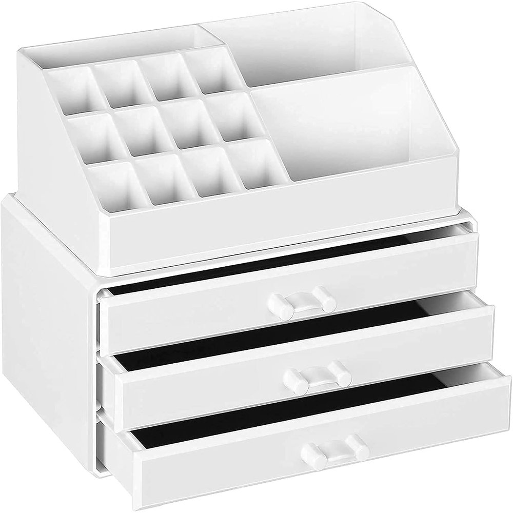 EKAYG Jewellery Box Cosmetic Storage Box Cosmetic Storage Box and Cosmetic Storage Box in Acrylic Drawer (White )