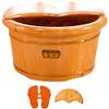 Foot Spas for Home Use Spa Massage Pedicure Tub with Lid, Solid Wood Natural Thicken Foot Basin, with Lid with Massager Foot Bath Barrel, Wooden Bucket Foot Spa Tub,B Foot Bath Barrel ( Color : B ) view 1