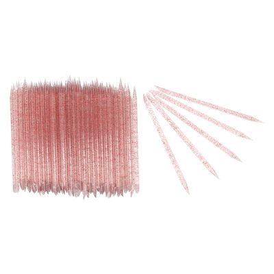 100Pcs Plastic Cuticle Pusher, Double End Use Bevel Angle and Pointed Cuticle Pusher Bulk, Multifunctional Practical Nail Cuticle Pusher, for Clean Stratum Corneum(Red)
