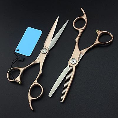 Hair Cutting Scissors, 6inch japan 440c rose gold retro hair salon scissors cutting barber scissor Thinning shears hairdressing scissors set
