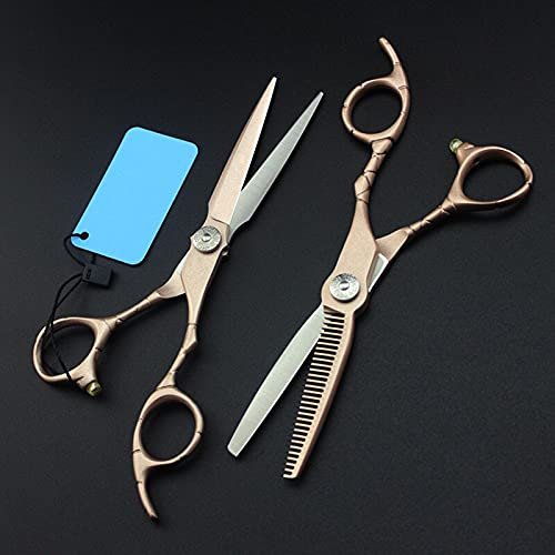 Hair Cutting Scissors, 6inch japan 440c rose gold retro hair salon scissors cutting barber scissor Thinning shears hairdressing scissors set