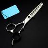 Hair Cutting Scissors, 6inch japan 440c steel 16 teeth cut hair salon scissors cutting barber Thinning shears set hairdressing scissors ( Color : Set ) view 2