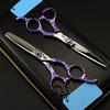 Hair Cutting Scissors, 6 inch professional japan 440c Retro purple hair scissors thinning barber cutting shears hairdressing scissors set view 2