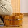 Wooden Foot Bath Bucket, for Soaking Feet Solid Wood Foot Tub, Pedicure Bowl Foot Spa Massage Pedicure Barrels, Household Foot Bath Barrel (15.3x6.3inch,1Pcs) view 4