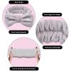 2Pack Spa Headband,Bow Makeup Headband Fluffy headband, Hair Band for Washing Face Skincare Headband for Shower Yoga view 3