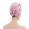 19MM Silk Shower Cap Elastic Adjustable Satin Nightcap Purplepink view 2
