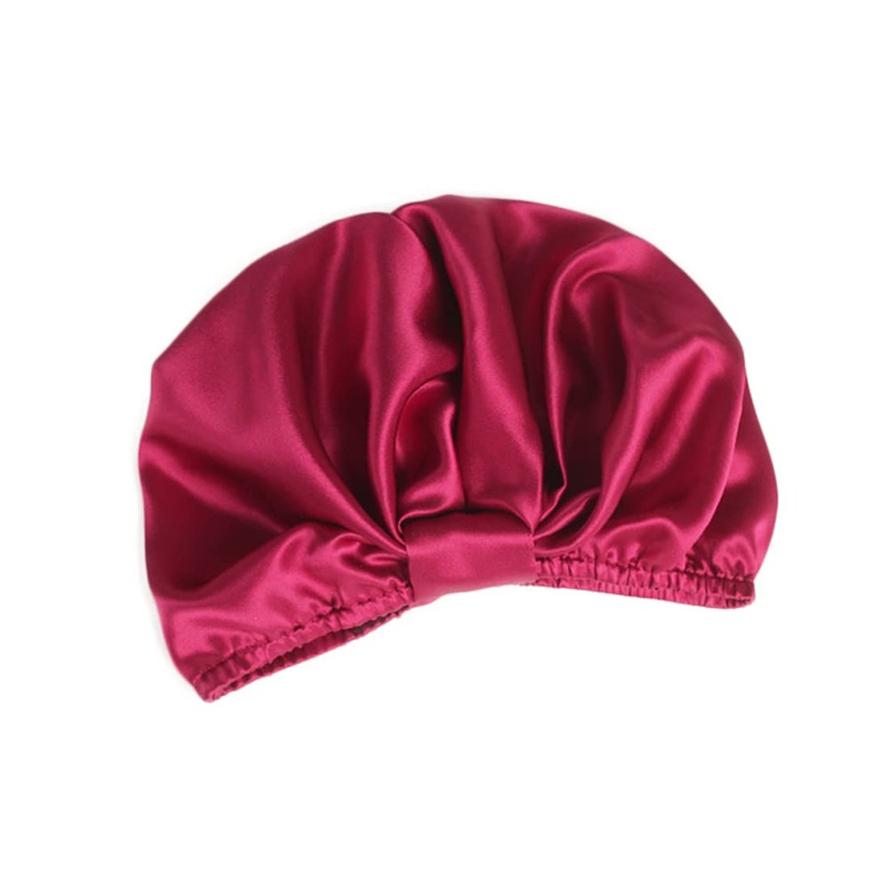 Silk Bonnet Hair Wrap Cover Sleep Cap for Sleeping Beanie Burgundy