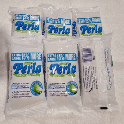 PERLA Original White Laundry Bar Soap, 110 grams (6)