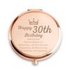 30th Happy Birthday Gifts for Women, Best Female Presents for 30 Year Old Ladies Her Daughter Granddaughter Sister Wife Girlfriend Friend, Personalized Engraved Compact Mirror Gift Ideas view 1