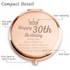 30th Happy Birthday Gifts for Women, Best Female Presents for 30 Year Old Ladies Her Daughter Granddaughter Sister Wife Girlfriend Friend, Personalized Engraved Compact Mirror Gift Ideas view 2