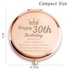 30th Happy Birthday Gifts for Women, Best Female Presents for 30 Year Old Ladies Her Daughter Granddaughter Sister Wife Girlfriend Friend, Personalized Engraved Compact Mirror Gift Ideas view 3