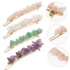 Mikinona 8 Pcs crystal stone hairpin hair barrettes for women hair jewels hair accessories for women wedding no 1 hairpin diamond hair clips hair pearls girl Metal headgear view 2