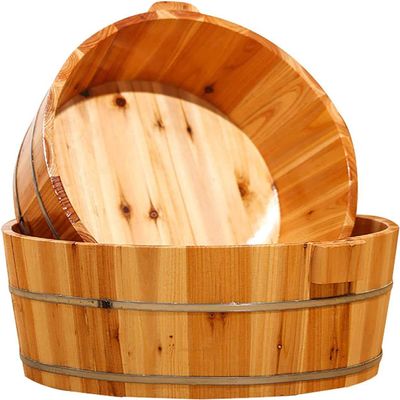 1 Pc Solid Wood Foot Tub, for Soaking Feet Wooden Foot Bath Bucket, Household Foot Bath Barrel, Smooth Wood Foot Bath Basin Foot Soak Tub, Pedicure Bowl Foot Spa Massage Pedicure Barrels