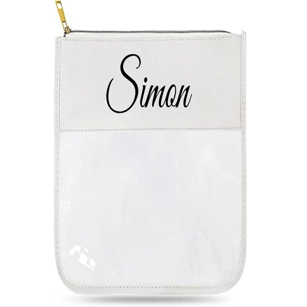 3 Zipper Organizers Custom Clear Pouch. Hospital Pouch Essentials for Mom and Baby's Clothes. Custom Diaper Bag Organizing Pouches. Clear Makeup organizer. (White)